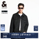 杰克·瓊斯（JACK&JONES）25年男裝外套男年春秋仿麂皮上衣翻領(lǐng)夾克男輕商務(wù)休閑外套高檔 E44黑砂色 L