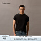 Calvin Klein Jeans25春夏新款男士休閑簡約刺繡ck純棉打底針織短袖T恤40HM265 UB1-太空黑 M