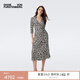Diane von Furstenberg[100%真絲]2025春夏新款黑白迷宮針織桑蠶絲裹身連衣裙DW1T014 TMSIB S