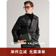 卓凡尼·華倫天奴（GIOVANNI VALENTINO）商務(wù)休閑男士真皮皮衣外套中長款頭層牛皮 黑色 50（175/96A） 