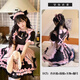 日系貓咪少女黑粉女仆裝cosplay服二次元Lolita大碼連衣裙 黑粉套裝(連衣裙+圍裙+頭飾+貓耳 S(建議70-95斤)