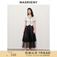 MAXRIENY【商場(chǎng)同款】甜美文藝網(wǎng)紗半裙蕾絲繡花裙子 黑色 L 03/38