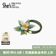 She's茜子梵高玫瑰手工刺繡葉片浪漫雙股發(fā)繩發(fā)圈發(fā)飾馬尾頭花頭繩皮筋 白色玫瑰H0