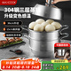 美廚（maxcook）蒸鍋全304不銹鋼36cm三層蒸鍋感溫復(fù)底湯鍋 燃?xì)怆姶艩t通用MCZ774