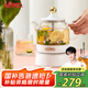 膳魔師（THERMOS） 迷你養(yǎng)生壺辦公室煮茶器電水壺恒溫電熱水壺玻璃花茶壺養(yǎng)生杯 禮物 EHA-1602E （奶油白0.55L） 0.55L