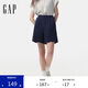 GAP女裝2025夏季新款半松緊腰收褶無彈寬松休閑百慕大短褲765746