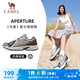 駱駝（CAMEL）復(fù)古運(yùn)動(dòng)女鞋全地形跑步休閑慢跑鞋子 X24B09L7014 黑/銀 38