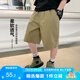 左西男童短褲夏季2025新款夏裝中褲兒童五分褲大童運動褲 卡其色 140