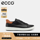 愛步（ECCO）休閑鞋男鞋 25年夏季新款牛皮板鞋小白鞋 柔酷470824 黑色/棕色47082451866 40 (255mm)
