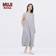 無印良品（MUJI）IDEE 女式 平紋 無袖連衣裙 女裝裙子25年夏季 連身裙 GA44CC5S 煙熏綠色 L (165/88A)