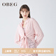 OBEG歐碧倩新復(fù)古回潮時(shí)尚通勤燈籠袖襯衫純色職場(chǎng)襯衣10422081 櫻花粉 M /165/38