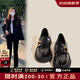 CAMILA KSENIA2025新款春夏厚底增高樂(lè)福鞋女百搭英倫風(fēng)小皮鞋子 黑色 38