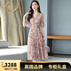 LISM輕奢國際高檔品牌連衣裙高級感2025夏季新款碎花雪紡女氣質收腰遮 粉色花 L