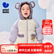 迷你巴拉冬新款男女童插肩袖連帽羽絨服寶寶厚款保暖外套 粉紫70013 100