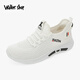 Walker Shop 輕薄透氣防臭男鞋2025新款輕便網(wǎng)面鞋軟底運動跑步鞋百搭休閑鞋 時尚白 41