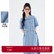 詩凡黎甜酷牛仔連衣裙2024夏新款女高級質感小眾設計獨特別致裙子 牛仔藍 S 155/80A