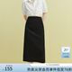 范思藍(lán)恩23FS12365/12483 黑色直筒半身裙女夏季百搭氣質(zhì)顯瘦長裙 黑色短款 M