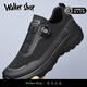 Walker Shop正品男鞋夏季新款旋轉鈕運動休閑鞋軟底減震跑步鞋網(wǎng)面透氣登山鞋 黑色網(wǎng)面款 【品牌男鞋】 40