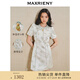 MAXRIENY貴雅新中式連衣裙收腰系帶國(guó)風(fēng)娃娃裙 綠花 S 01/34