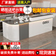 燕子高飛 公司前臺接待臺店鋪小型市服裝便利店柜臺商用奶茶店收銀臺 白色+鐵灰色格柵【雙層右拐角】 220*50*100cm