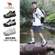 駱駝（CAMEL）溯溪鞋男撞色拼接綁帶戶外鞋 L24S076620M 米白/黑/銀(男款) 41