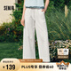 森馬（Semir）休閑褲女寬松闊腿褲顯腿長時(shí)尚百搭2025夏季花邊褲子107425127060