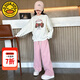 G.DUCKKIDS小黃鴨童裝女童秋裝套裝2025新款兒童衛(wèi)衣女孩休閑運(yùn)動(dòng)中大童衣服 白色套裝 120 建議110-120cm6-7歲