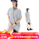 雲上生活【煙花】簡約休閑彈力繡花連衣裙2025夏T恤裙女L0552 花灰色 L 建議115-130斤  寬松卡碼拍小