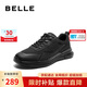 百麗網(wǎng)面透氣健步鞋男2025夏季戶外休閑運動鞋 黑色（密網(wǎng)）  42 