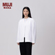 無印良品（MUJI）女式粗棉線水洗牛津襯衫夾克女外套春季款純色新中式BCB90C5S 白色 M （160/84A）