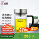 希諾（HEENOOR）抗菌玻璃杯雙層帶把手濾網(wǎng)辦公水杯男鈦杯高檔泡茶杯子X(jué)N-9321KT