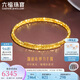 六福珠寶七夕禮物 光影金足金蹦迪珠黃金手鐲金珠彈力手鐲 計價 約6.60克