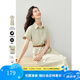 梵希蔓休閑通勤連衣裙女2025年夏新款Polo領(lǐng)收腰顯瘦襯衫純棉裙子 M7075 豆綠色 M