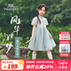 英氏（YEEHOO）兒童漢服女童連衣裙夏季薄款國風(fēng)公主裙子中大童裝洋氣夏裝新款 風(fēng)華如夢(mèng)淺灰 140
