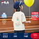 FILA KIDSx原田治聯(lián)名系列斐樂兒童T恤2025夏季新款小童短袖上衣 云苓杏-LK 130