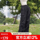 駱駝（CAMEL）工裝運(yùn)動(dòng)褲新款多口袋高腰彈力抽繩束腳褲徒步登山褲女