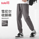 班尼路（Baleno）休閑褲男秋季雪尼爾重磅直筒男士長褲潮流日系顯瘦咖色青少年褲子