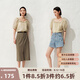 艾諾絲雅詩【商場同款】夏季新品萊賽爾法式慵懶風方領雪紡衫女30525040 暖沙色 M