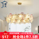 幽嵐 輕奢客廳吊燈現(xiàn)代簡約led餐廳吊燈具創(chuàng)意網(wǎng)紅個(gè)性臥室玻璃吊燈 粉色款-直徑50CM-配三色led光源