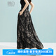 晚白國風印花a字半身裙2025夏薄款洋氣淑女長裙氣質通勤百搭顯瘦半裙 花色 L