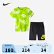 NIKE 耐克童裝短褲+短袖2件套2025年夏季新款滿印男女童運(yùn)動(dòng)時(shí)尚套裝