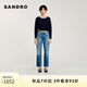 SANDRO2025春夏新款女裝優(yōu)雅珠飾領(lǐng)口黑色短款針織開(kāi)衫SFPCA01162 黑色 M (2)