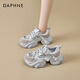 DAPHNE達芙妮厚底2025老爹鞋女夏季薄款單鞋百搭增高運動(dòng)休閑鞋網(wǎng)面透氣