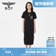 BOY LONDON【夏日畫(huà)廊】夏女士長(zhǎng)裙顯瘦開(kāi)叉寬松黑色連衣裙W17703 黑色 M