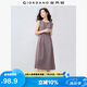 佐丹奴背心裙女夏季純色簡約壓褶收腰圓領(lǐng)無袖連衣裙13465343