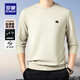羅蒙【華夫格】圓領(lǐng)t恤男2025秋冬新款時(shí)尚胸標純色百搭彈力打底衫男 3T496W6米白【長(cháng)袖款】 L (175)(建議130-150斤)