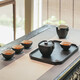 萬(wàn)仟堂（Edenus）整套茶具 陶瓷功夫茶具套裝 家用 送禮 茶盤(pán) 四方團圓 黑鐵釉