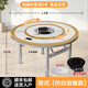 304不銹鋼內(nèi)置轉(zhuǎn)盤火鍋桌子折疊餐桌圓桌帶轉(zhuǎn)盤帶電磁爐家用10人 1.6米內(nèi)置1.2轉(zhuǎn)盤[仿白理石紋]