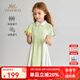 英氏（YEEHOO）女童連衣裙兒童裙子夏裝運(yùn)動(dòng)透氣中大童裝衣服百搭吸濕速干短袖裙 自在呼吸-寶石綠 【涼感速干】 160 cm 【順豐包郵&極速達(dá)】