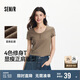 森馬（Semir）短袖t恤女短款小性感亨利領(lǐng)氣質(zhì)2025夏純色修身上衣109325100014